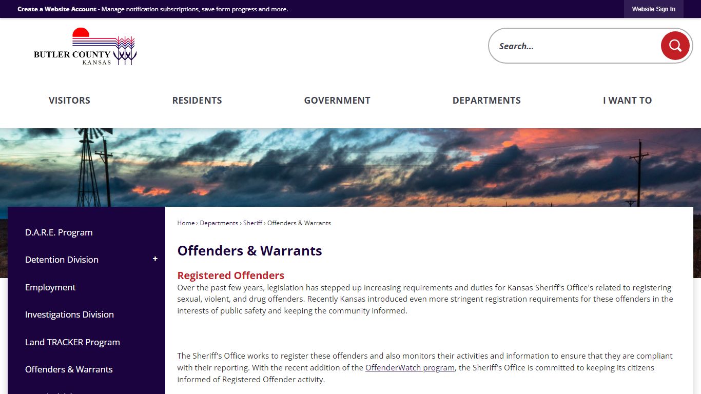 Offenders & Warrants | Butler County, KS - Official Website